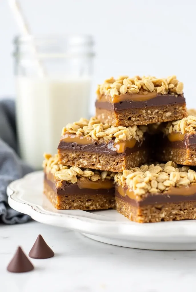 Chocolate Caramel Oat Bars