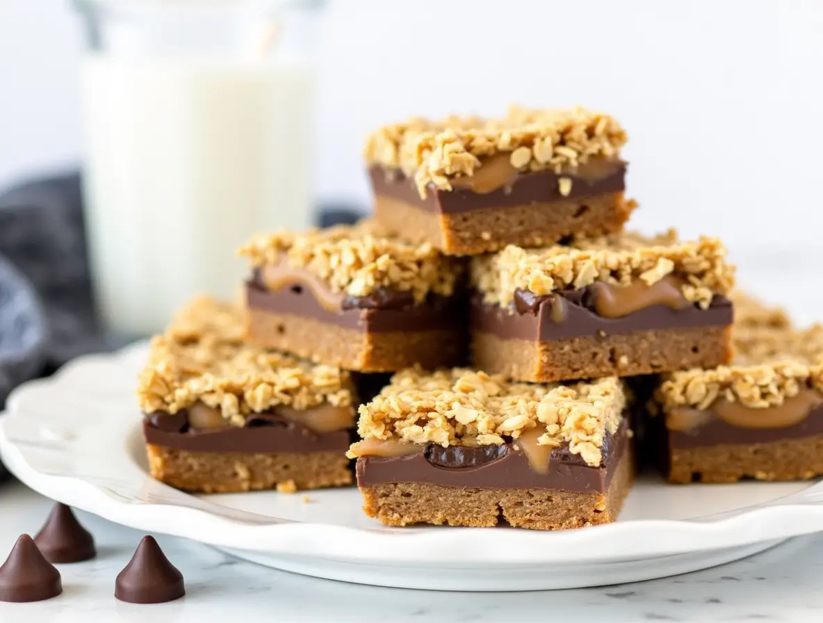 Chocolate Caramel Oat Bars