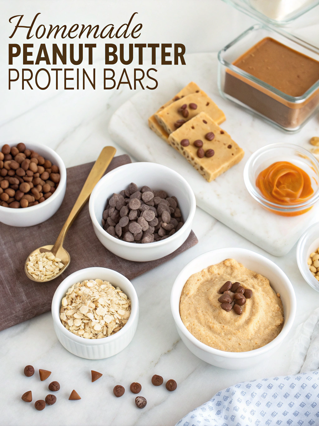 Homemade Peanut Butter Protein Bars ingredients 1 2