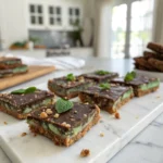 Mint Chocolate Date Nut Bars