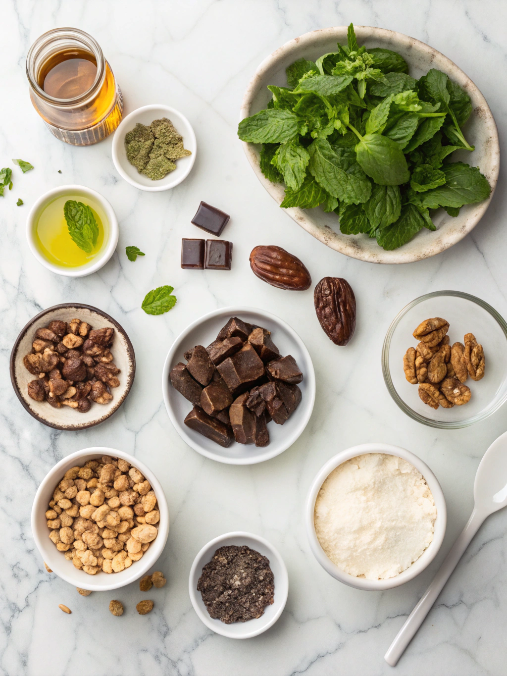 Mint Chocolate Date Nut Bars Ingredients