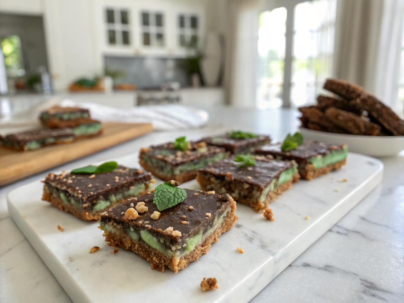 Mint Chocolate Date Nut Bars