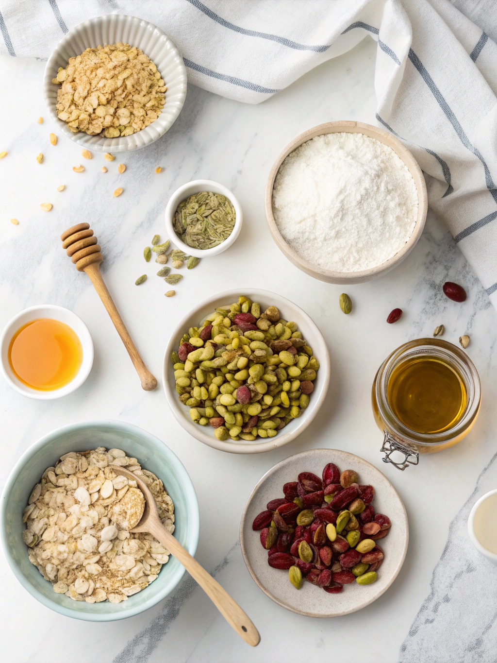 Pistachio Oat Squares ingredients 1 2