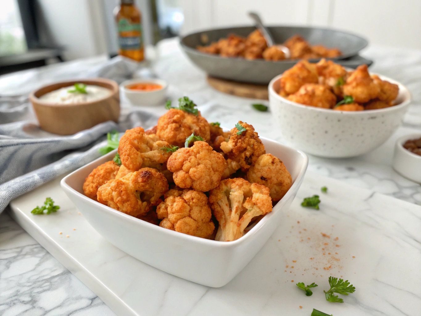 Airfryer Buffalo Cauliflower Bites
