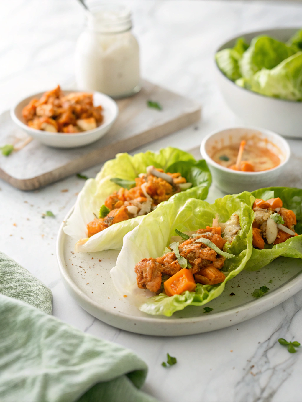 Buffalo Chicken Lettuce Wraps final step 1 2
