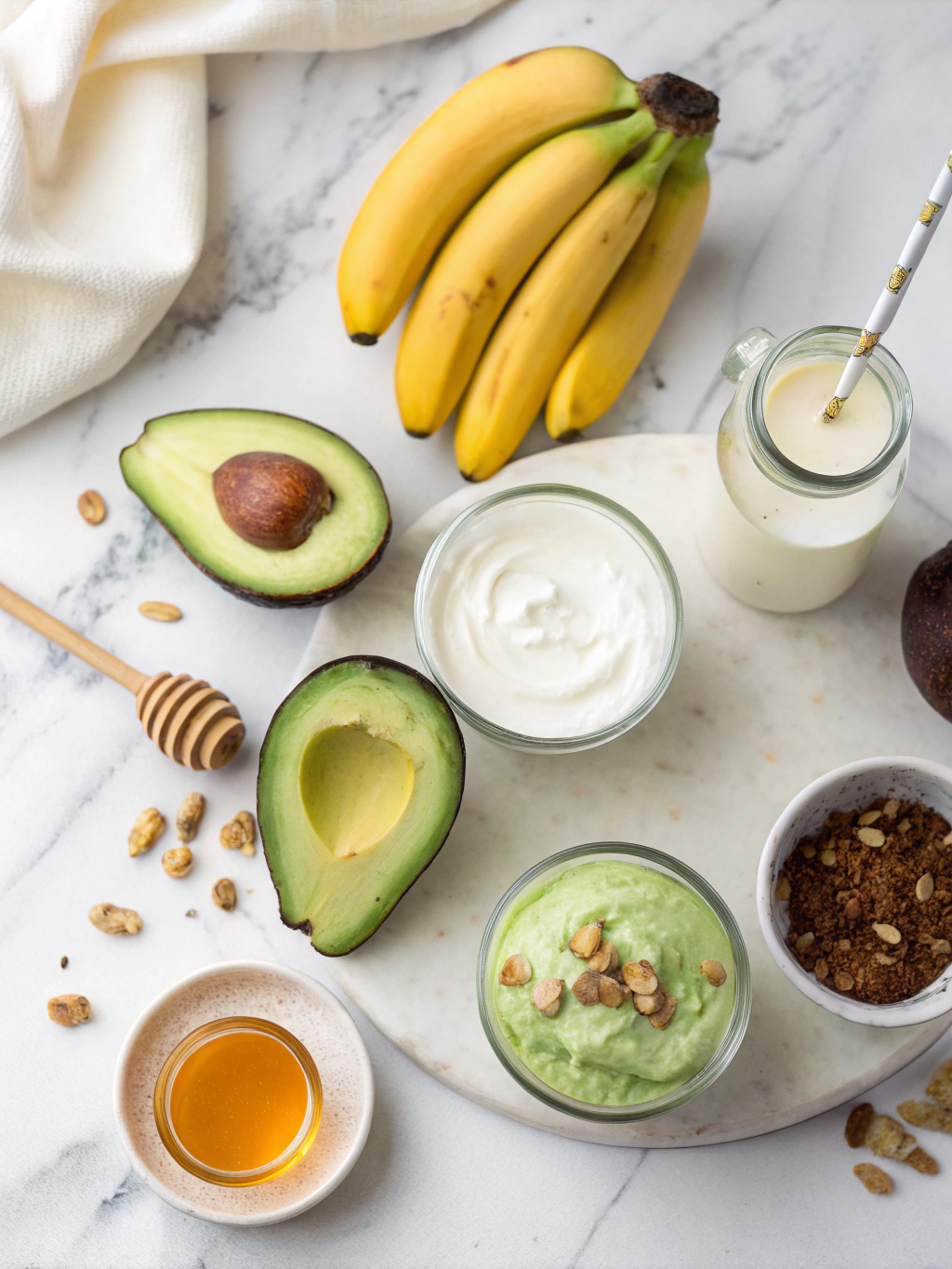 Creamy Avocado Smoothie Ingredients