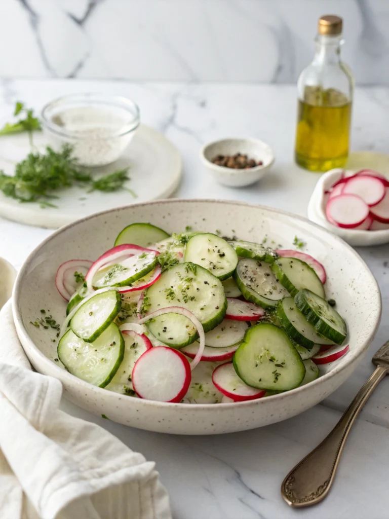 Fresh Cucumber Radish Salad final step
