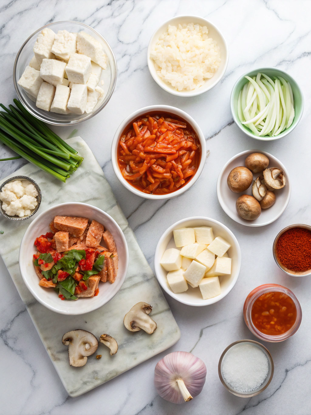 Instant Pot Kimchi Jjigae ingredients