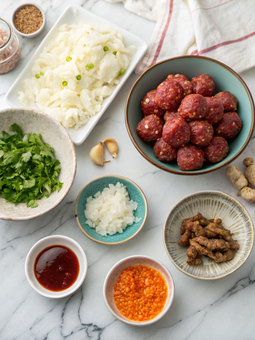 Ingredients for Korean BBQ Meatballs