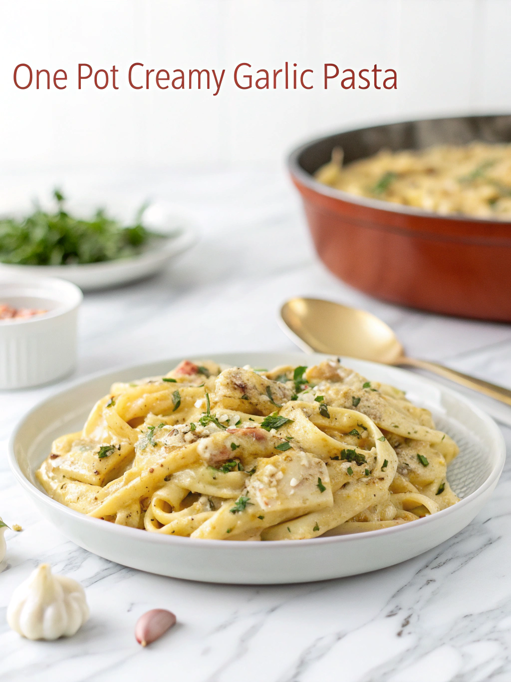One Pot Creamy Garlic Pasta final step 1 4