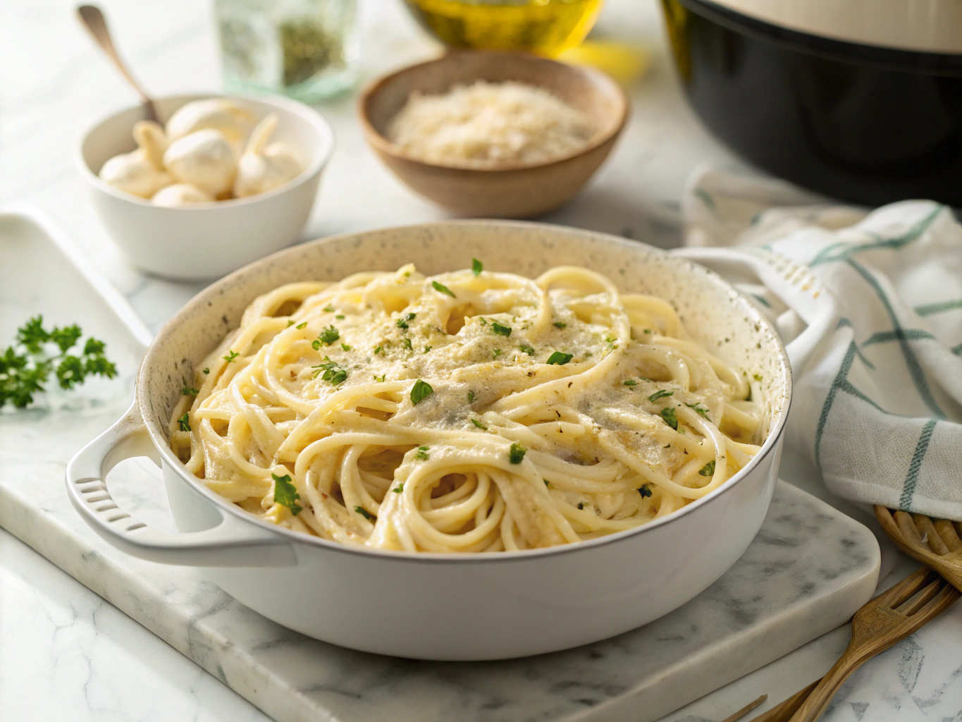 One Pot Creamy Garlic Pasta