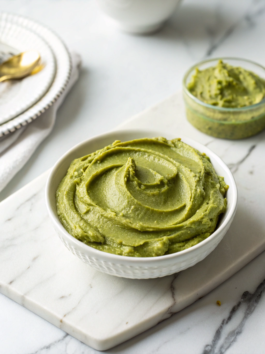 Delicious homemade pistachio butter in a jar
