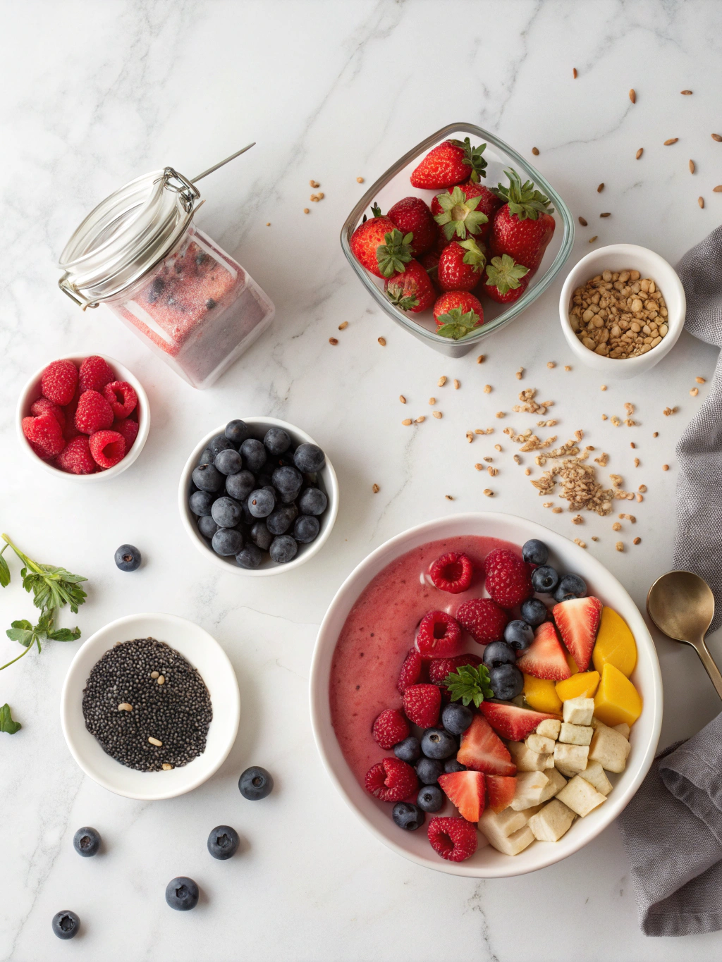 Berry Superfood Smoothie Bowl Ingredients