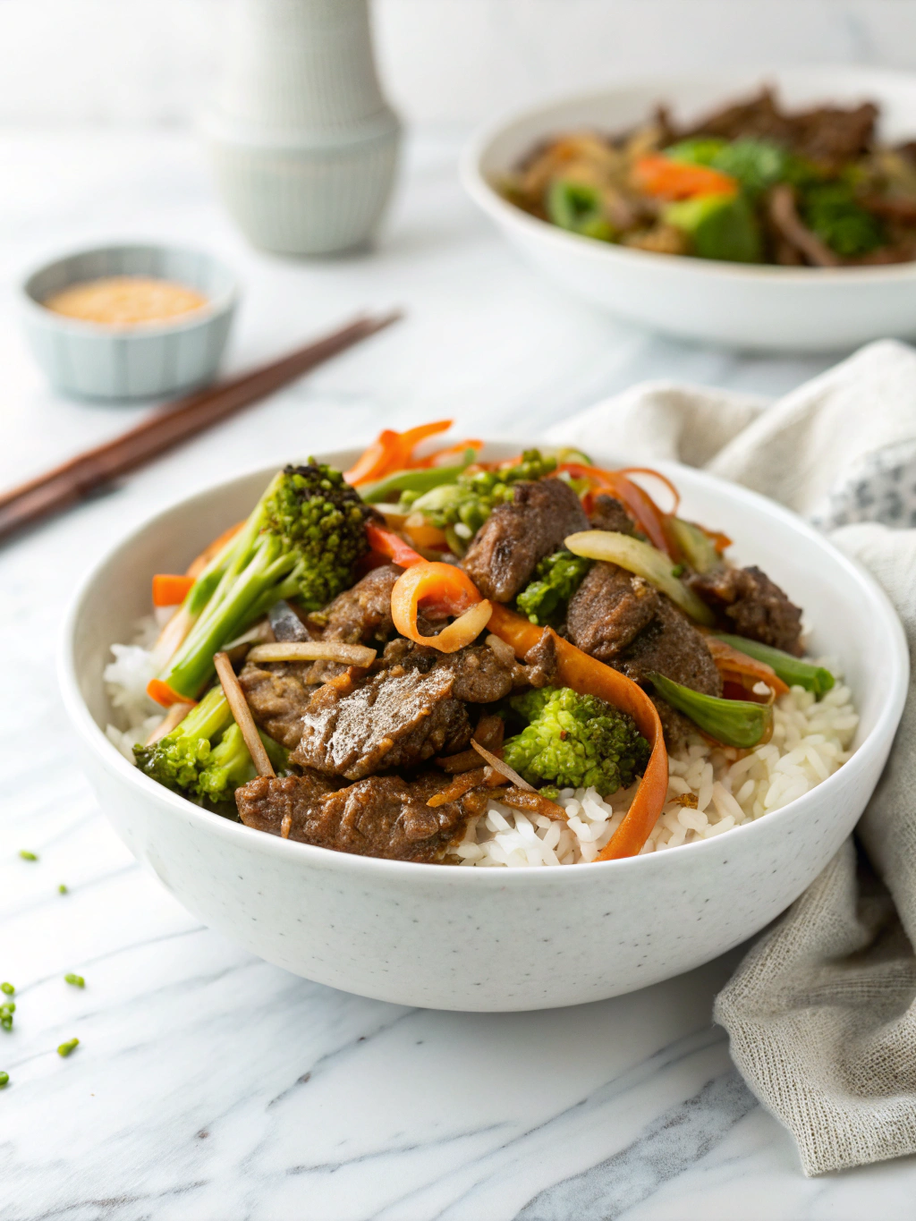 Easy Mongolian Beef Bowl final step 1 1