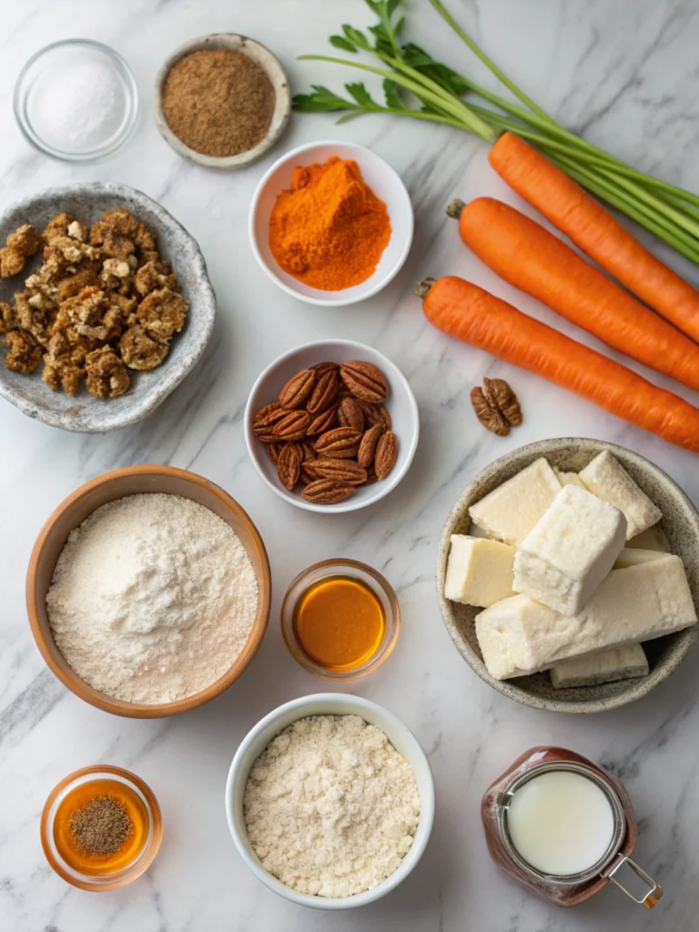 Vegan Carrot Loaf Cake ingredients